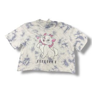 Disney Cute Cat Tie Dye Crop T-shirt size medium